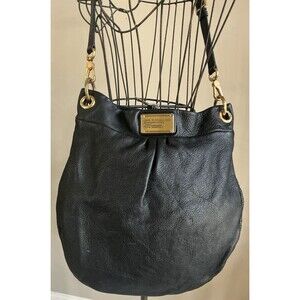 Marc by Marc Jacobs Classic Q Hillier Hobo Black Leather Shoulder Handbag EUC